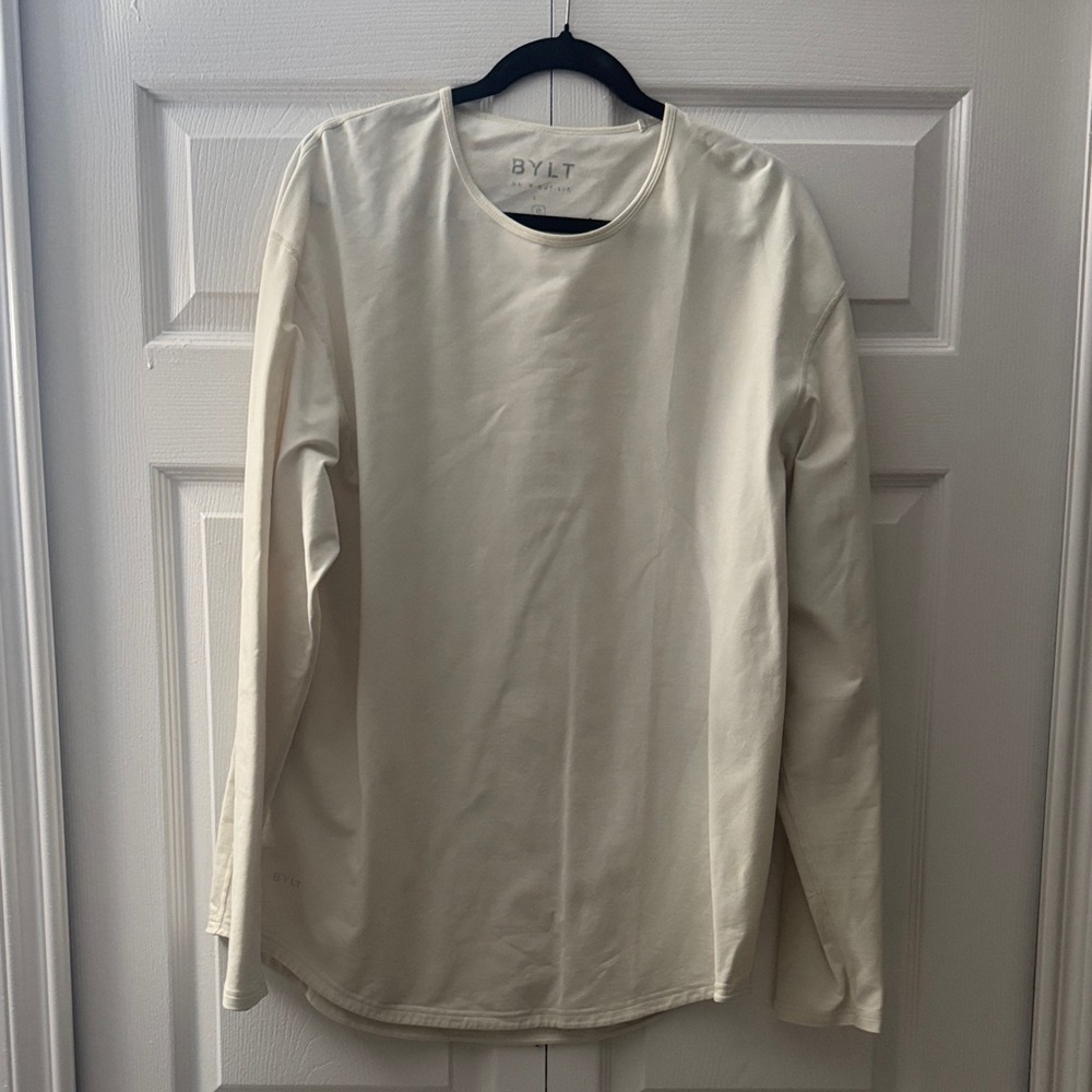 BYLT Basics Men's Off-White Long Sleeve Tee